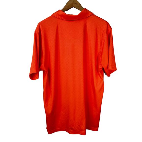 PEBBLE BEACH Performance Men's Short Sleeve Golf Polo Neon Orange Size Medium - Picture 2 of 7